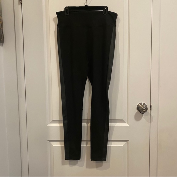 Spanx Faux Leather Side Stripe Leggings - Picture 2 of 3